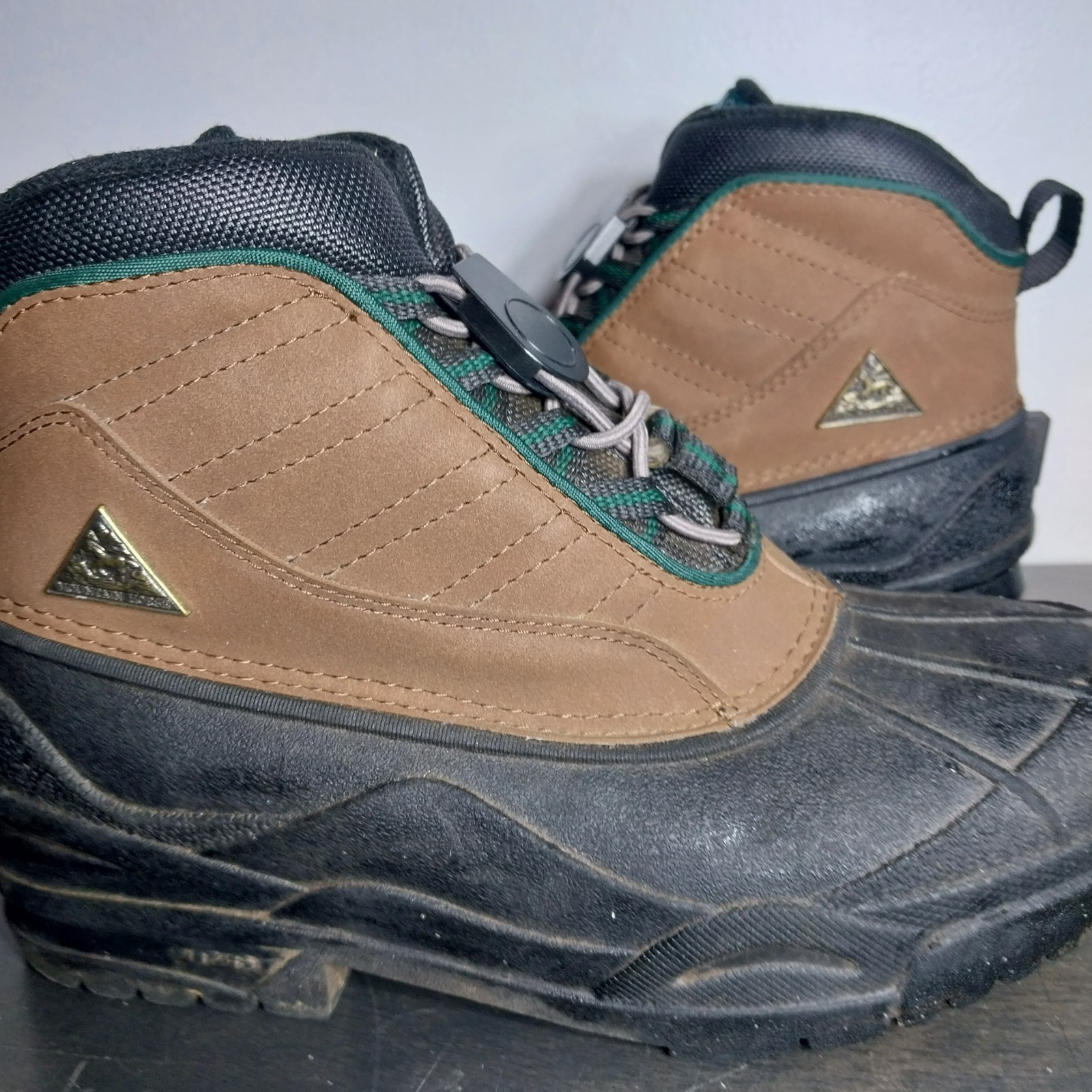 Mountain Horse Duck Boots IPS Zipper Brown Leather Rubber Women’s 8 Men’s 6
