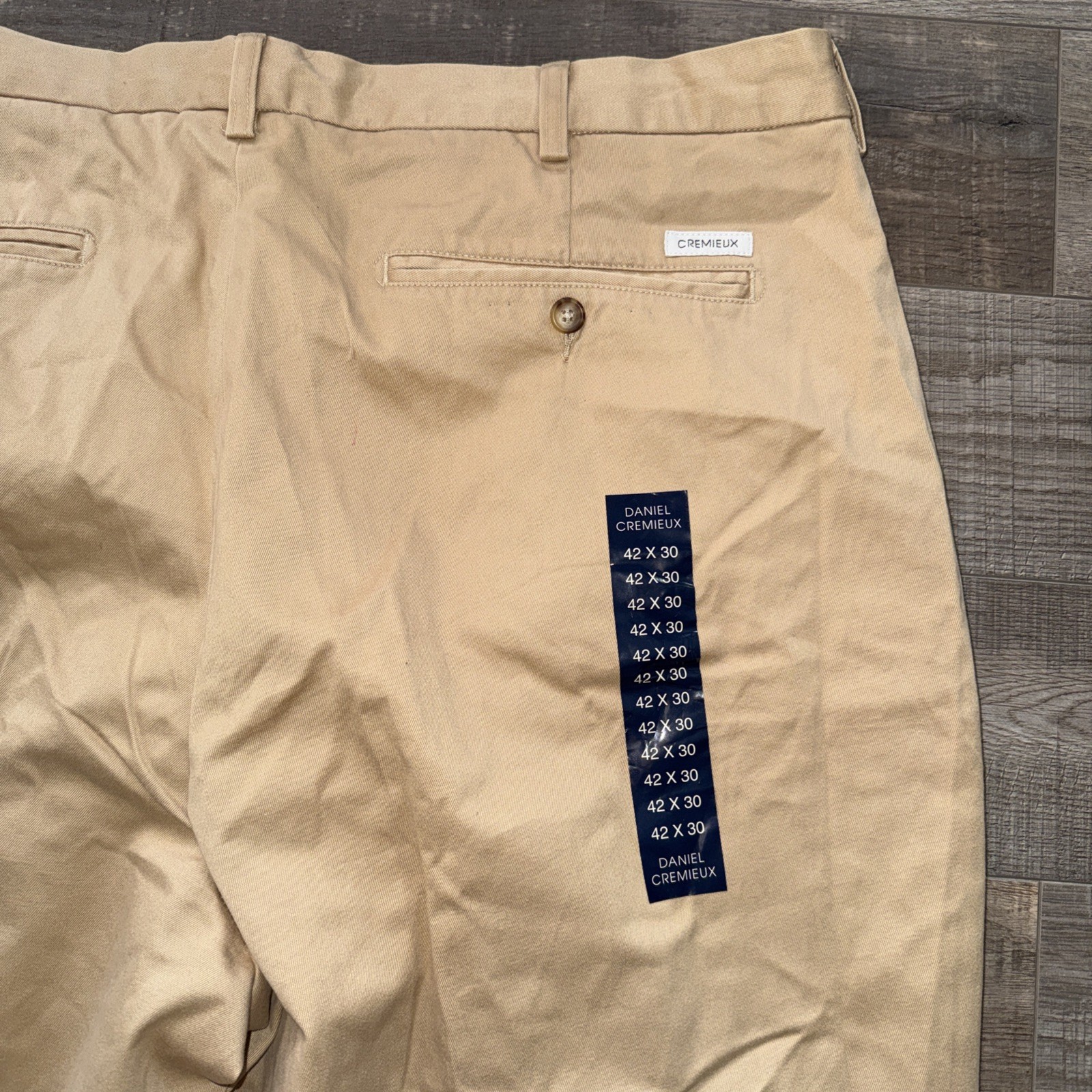 Cremieux Pants Mens 42×30 Beige Pleated Chino Classic Fit Straight Leg Casual