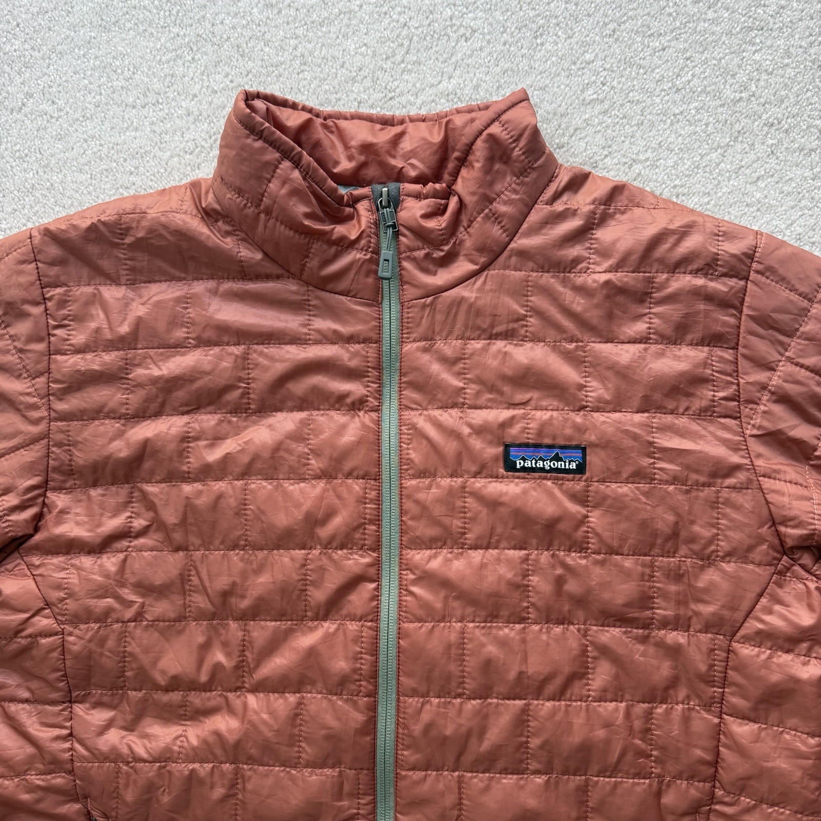 Patagonia Nano Puff Jacket Men’s Quilted Medium Burl Red Full Zip Outdoor 84212