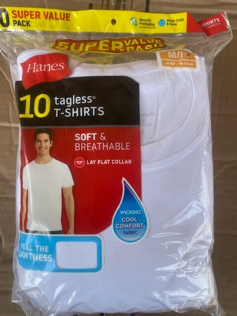 (10pk.) Hanes Men’s Comfort Soft Crewneck,White,Medium (8909)-BUY MORE & SAVE!!!