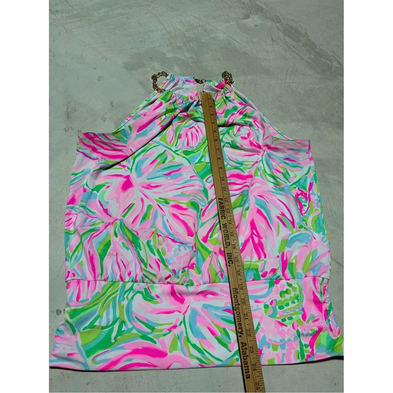 Lilly pulitzer Bowen Bright Tropical Halter Top Pink Green Floral Print large