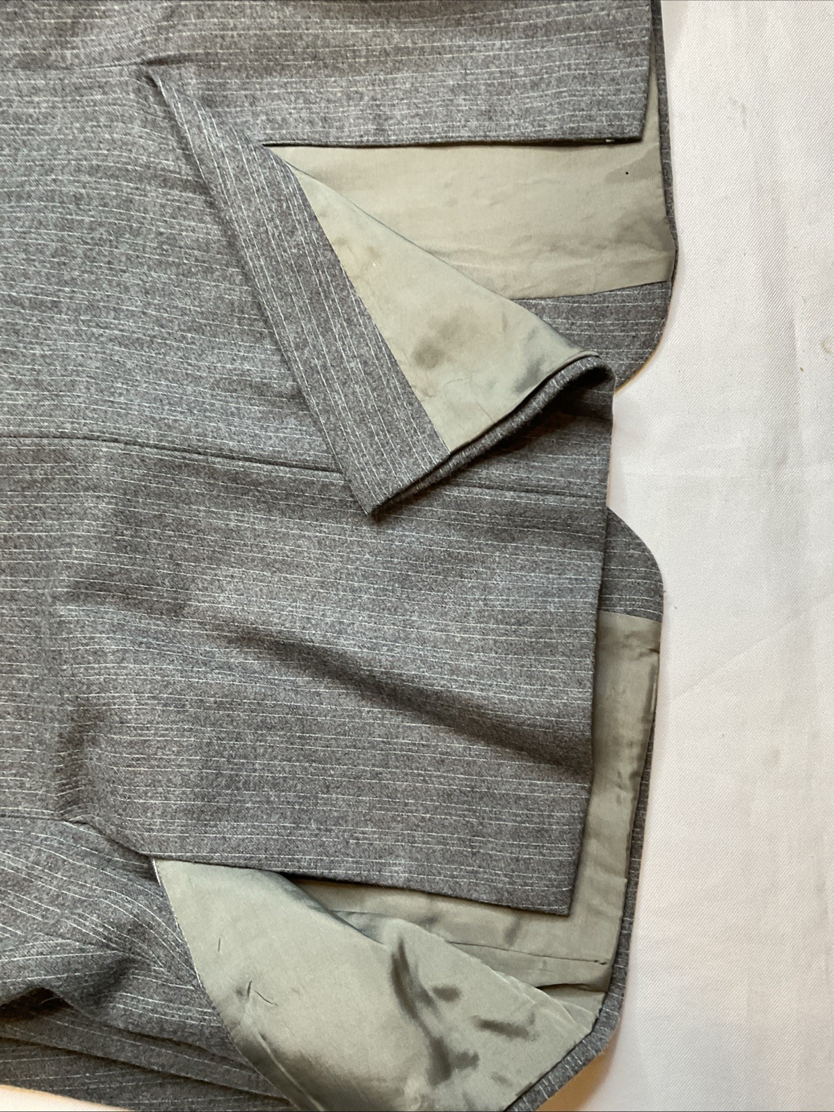 Selfridges Blazer Hugo James Size 44 S Gray Pinstriped Wool Made In England
