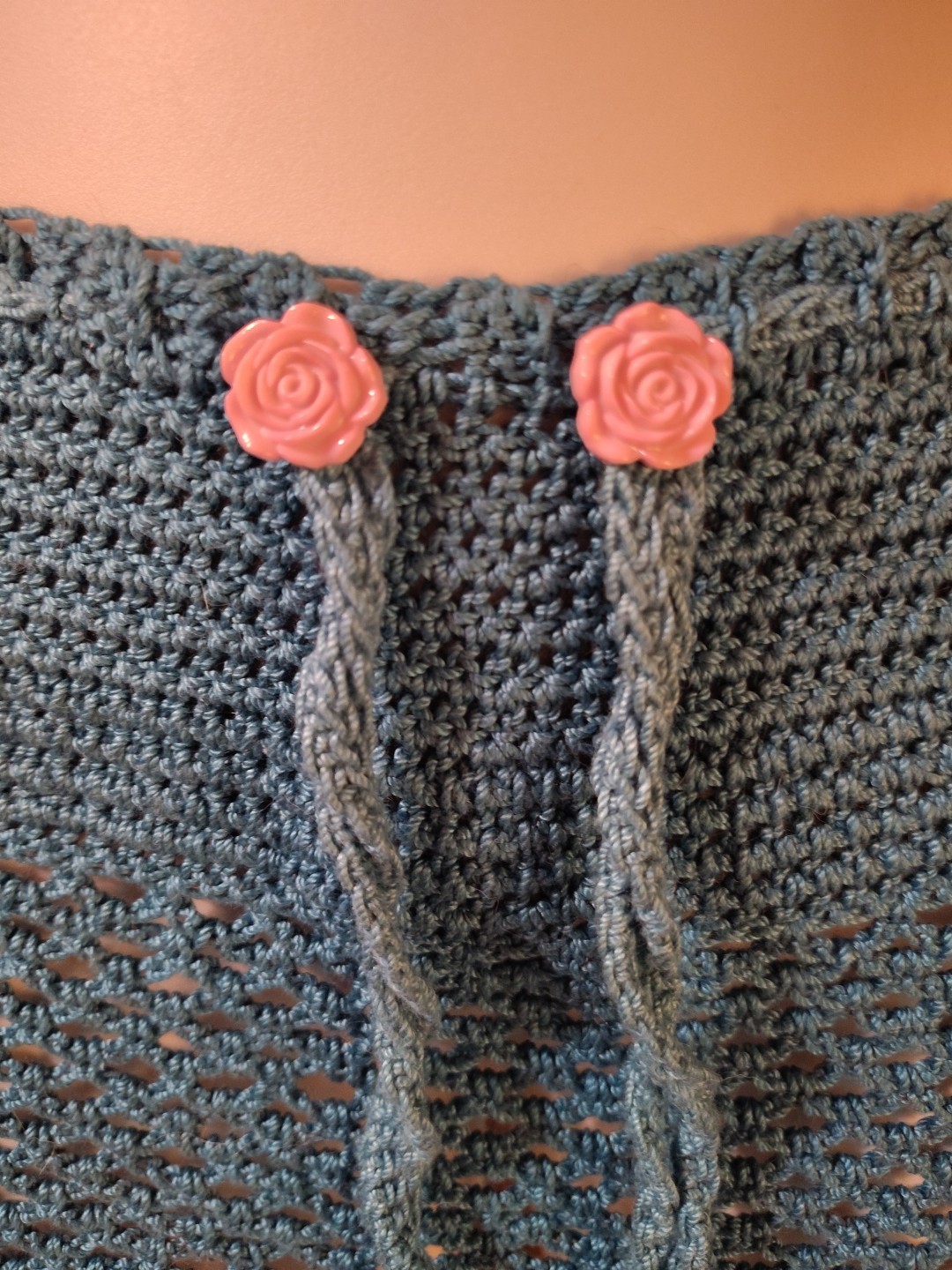 Cover Up – Rose Button Drawstring Hip Hugger Mini -100% Cotton- Reg. Medium