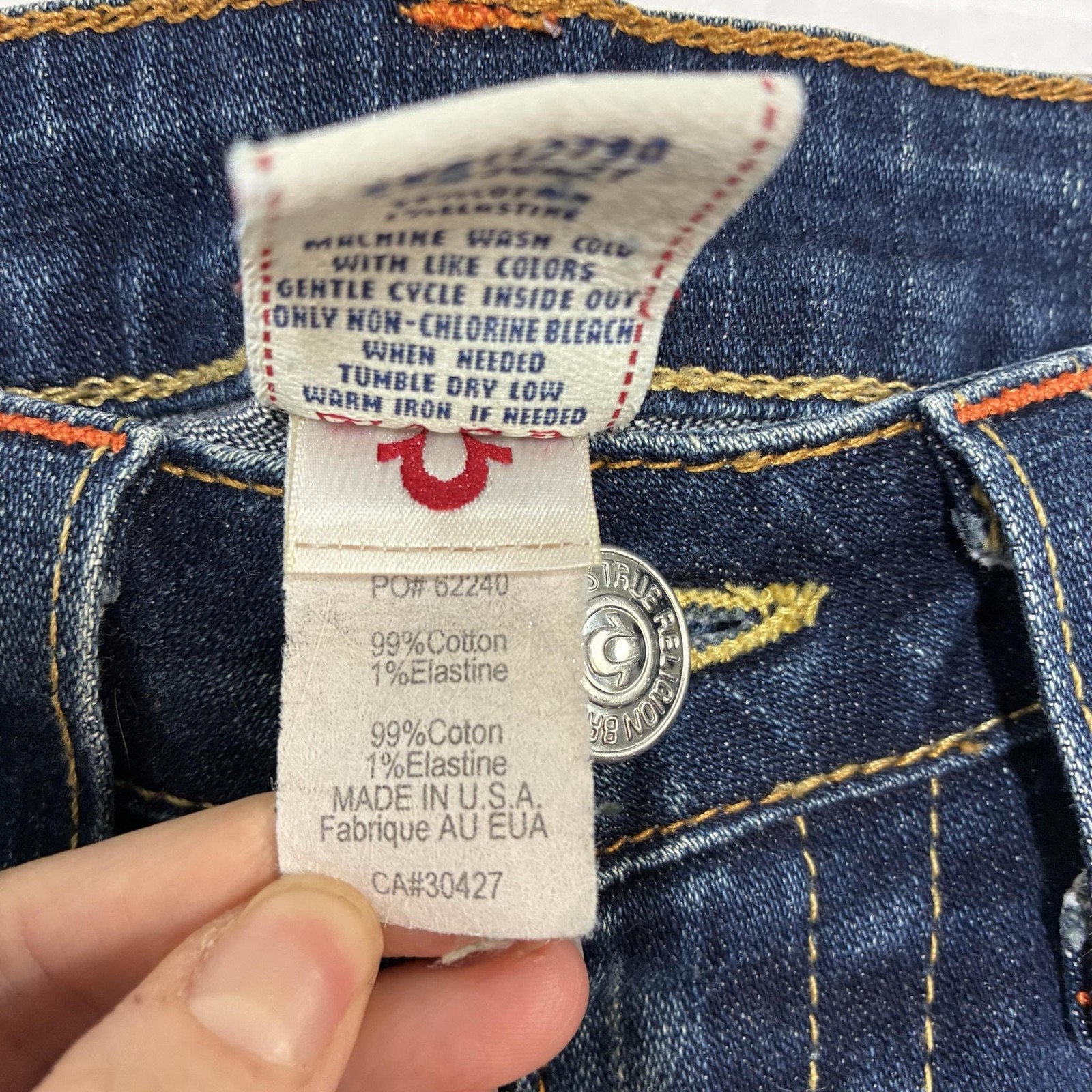 True Religion Johnny Jeans Mens 30×32 Blue Slim Straight Stretch Denim