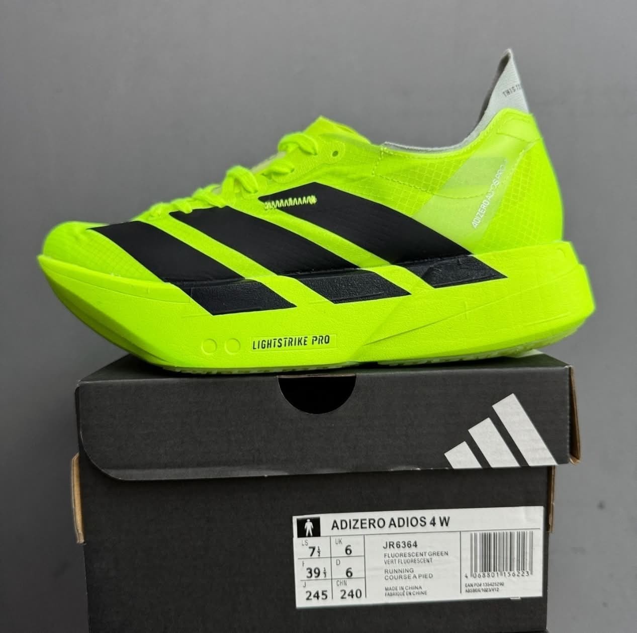 adidas Adizero Adios Pro 4 Men’s Green Running Shoes US size