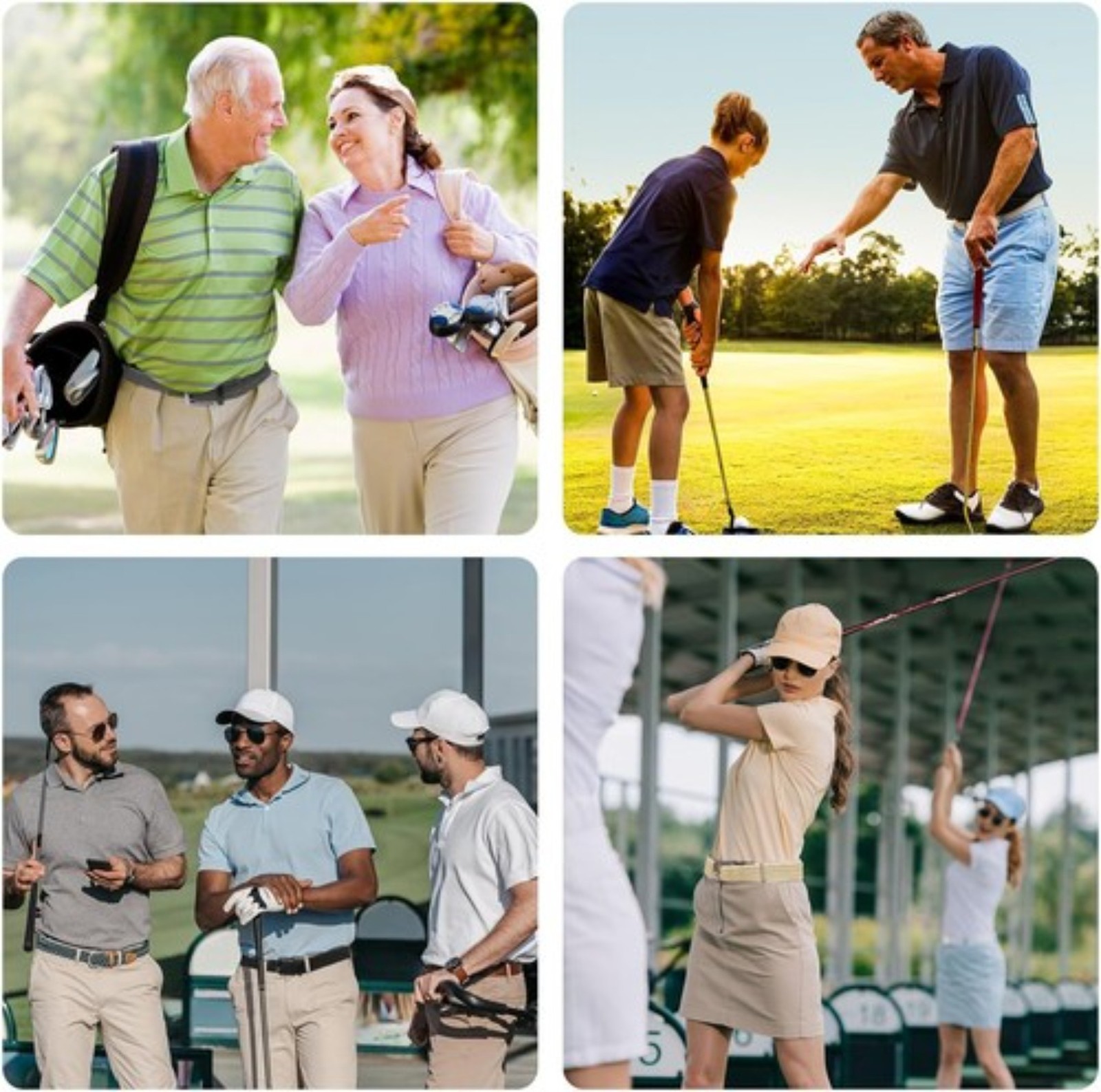 Golf Belts for Men Women 3 Pack Braided Elastic Fabric Stretch Canvas Woven Belt