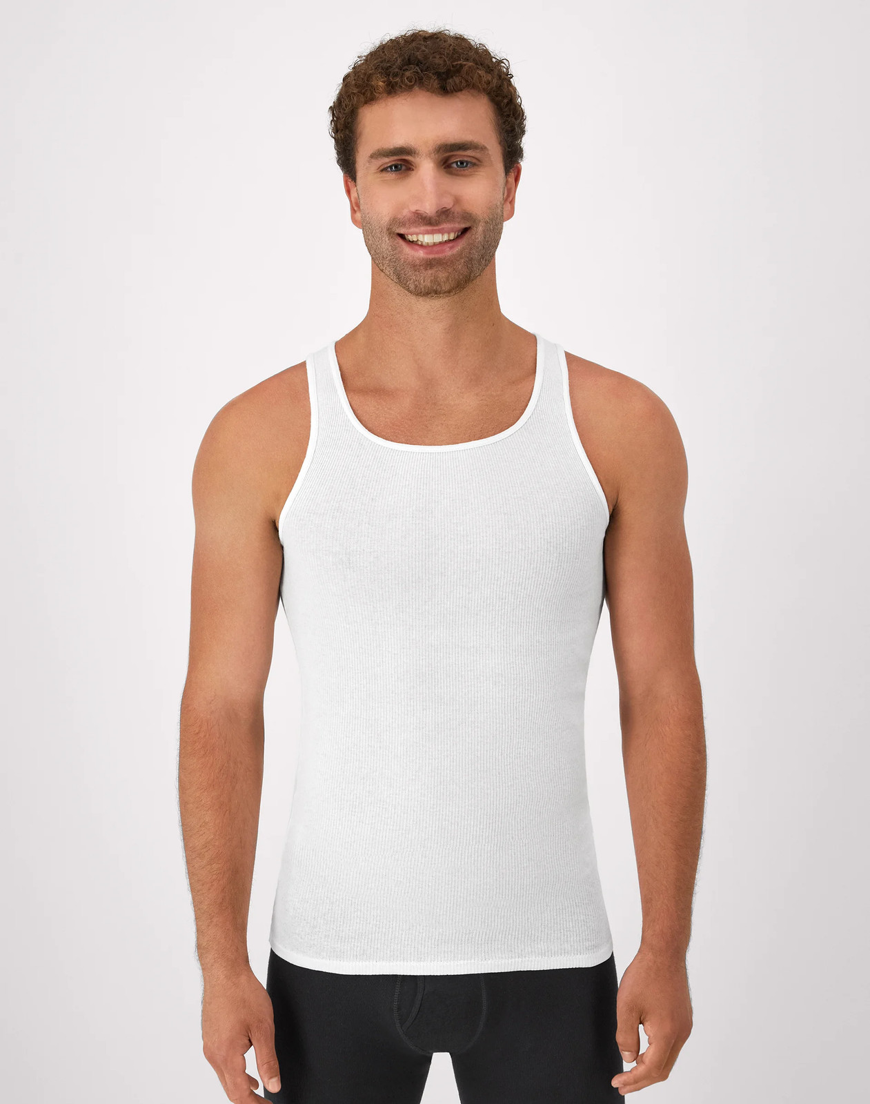Hanes Men’s TAGLESS ComfortSoft White A-Shirt 6-Pack Shirts Tank FreshIQ Value