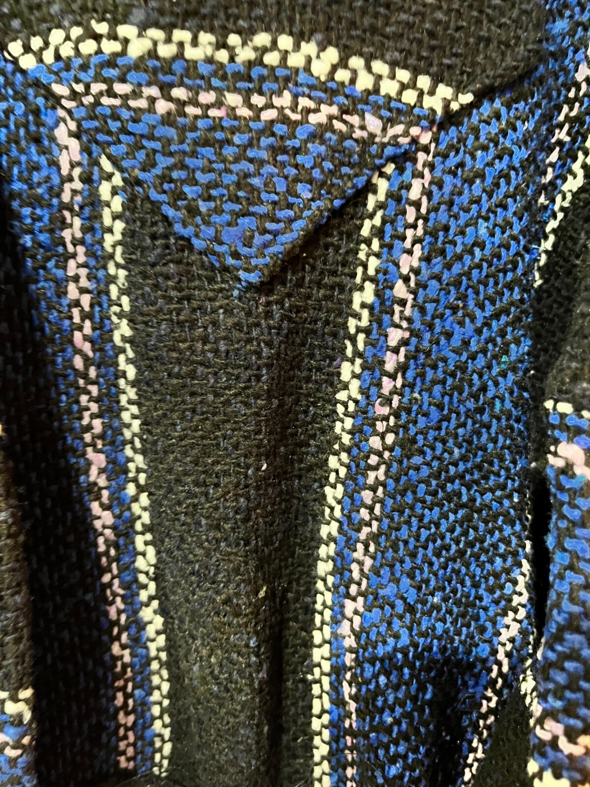 Blue Baja Artesanias VTG Siesta Jerga Mexican Hoody Trippie Hippie sz Medium