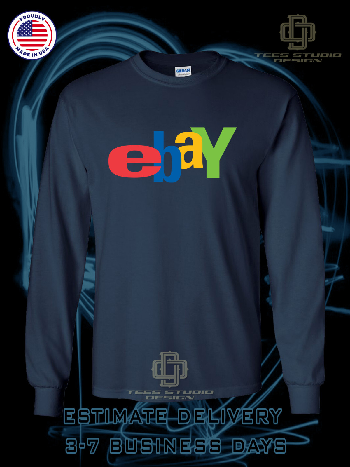 New Tee eBay Store New Logo Men’s T-Shirt American Long Sleeve Dotees T-Shirt
