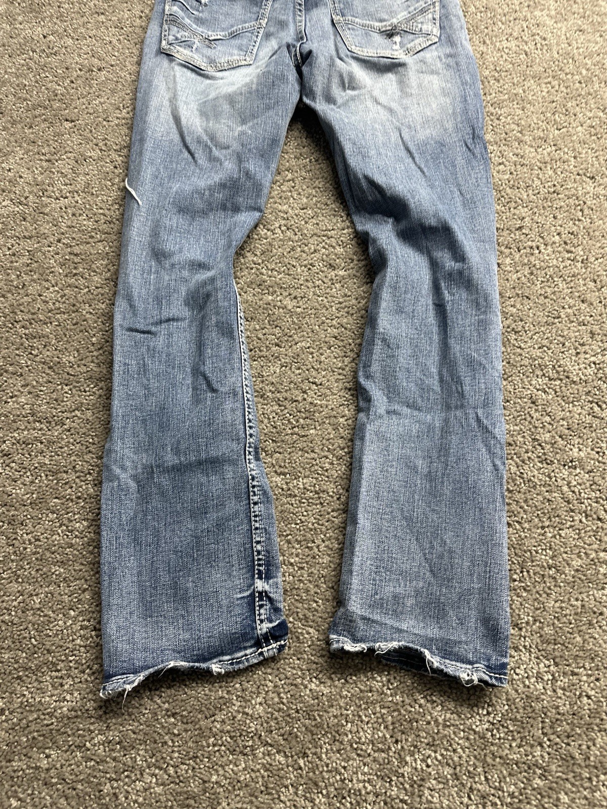 BKE Buckle Alec Straight Leg Jeans Men’s 31×32 Blue Stretch Denim Pants Distress