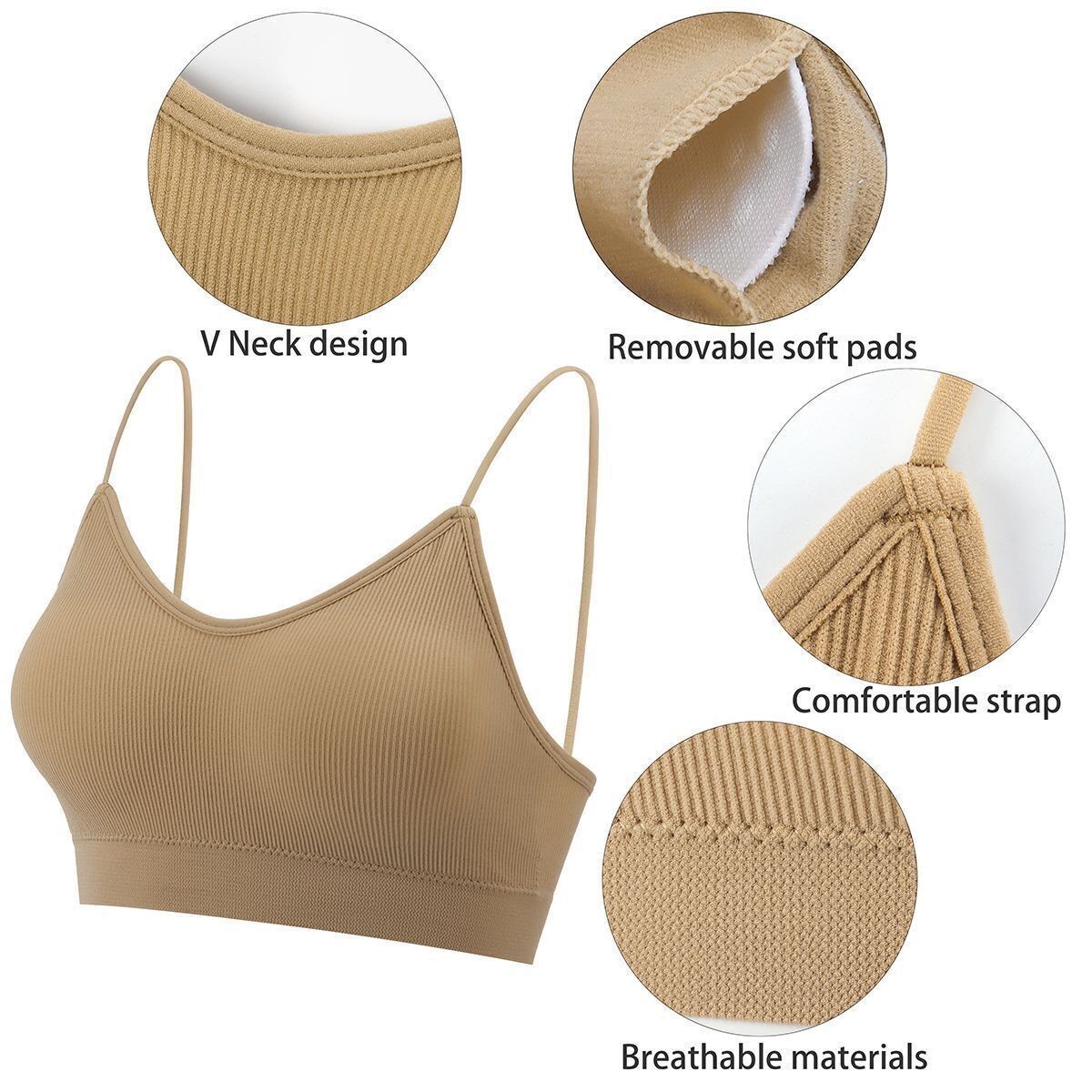 Womens Seamless Low Back Bralette Bra Solid Colors Stretchy Crop Top M-XL Hot