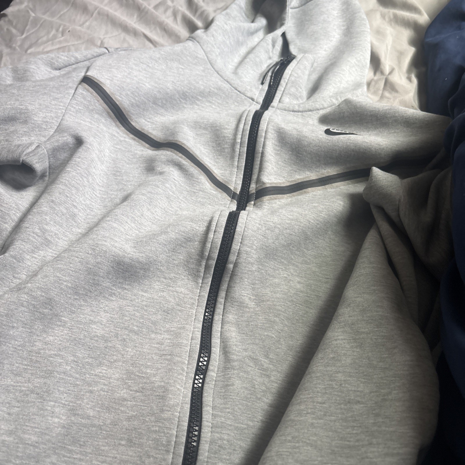 Nike Men’s Tech Windrunner Fleece Full Zip Hooded Jacket Size M Grey CU4489-063