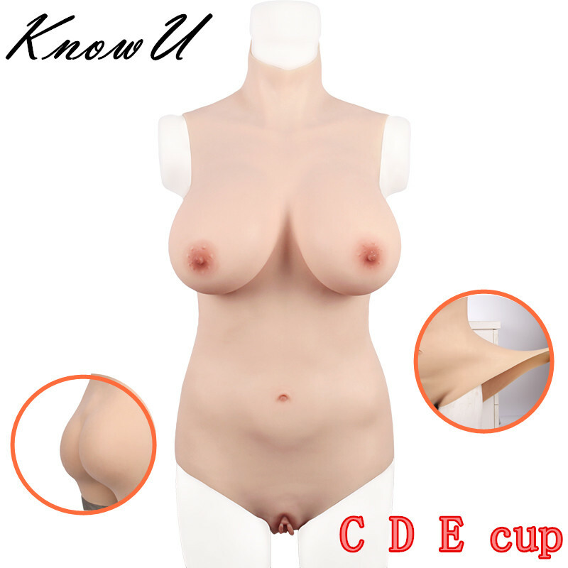 Crossdresser Fullbody Suit Breast Forms Liquid Silicone One-Piece Tight