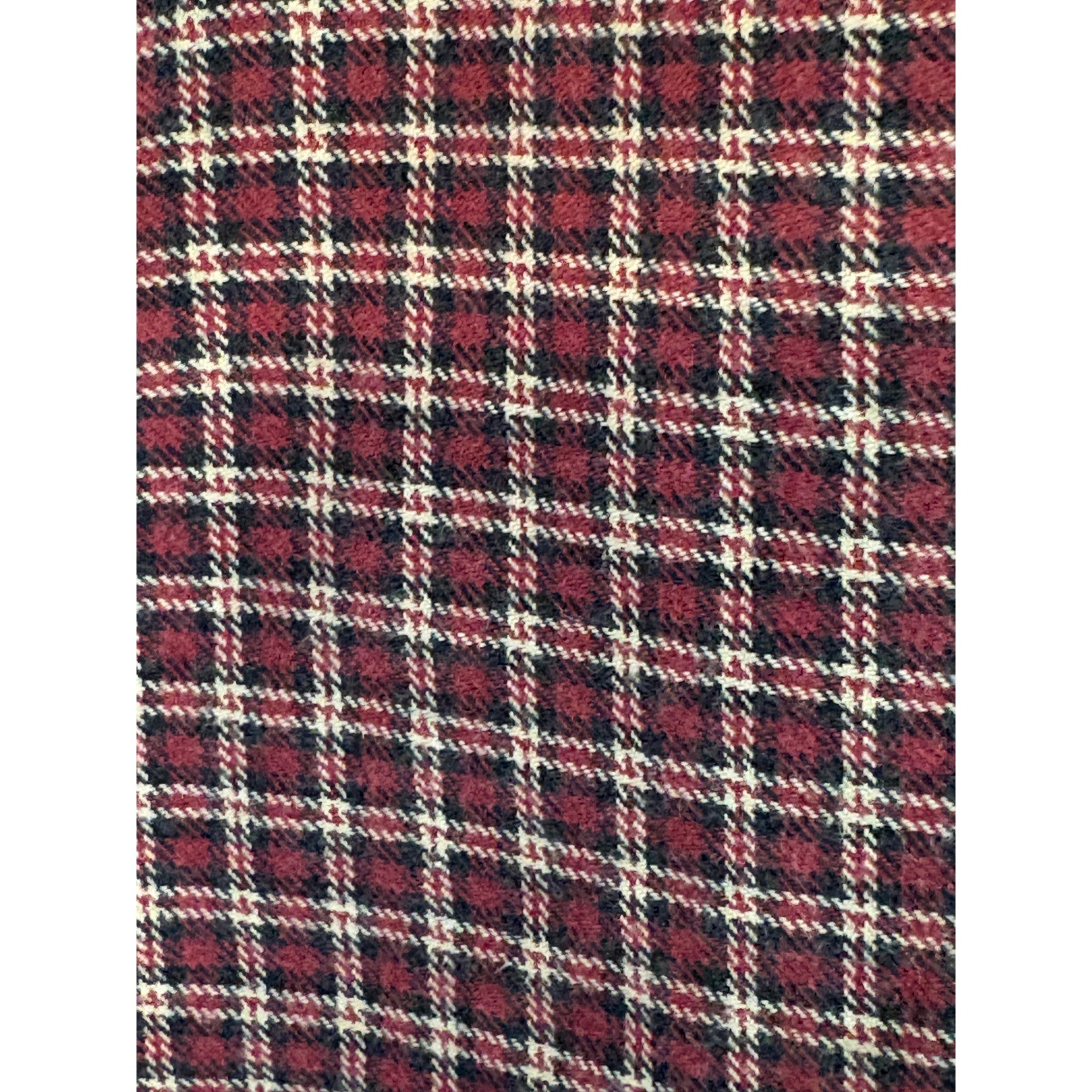 Lands End Mens Large 16-16.5 Burgundy Plaid 100% Baumwolle Button Down