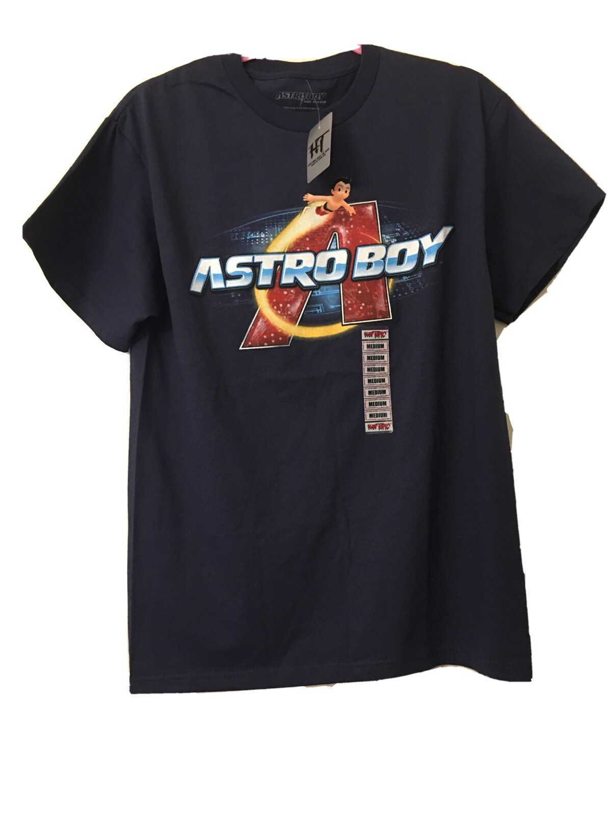 Astro Boy Hot Topic Men’s Medium Graphic Tee Crew Neck Tee Dark Blue