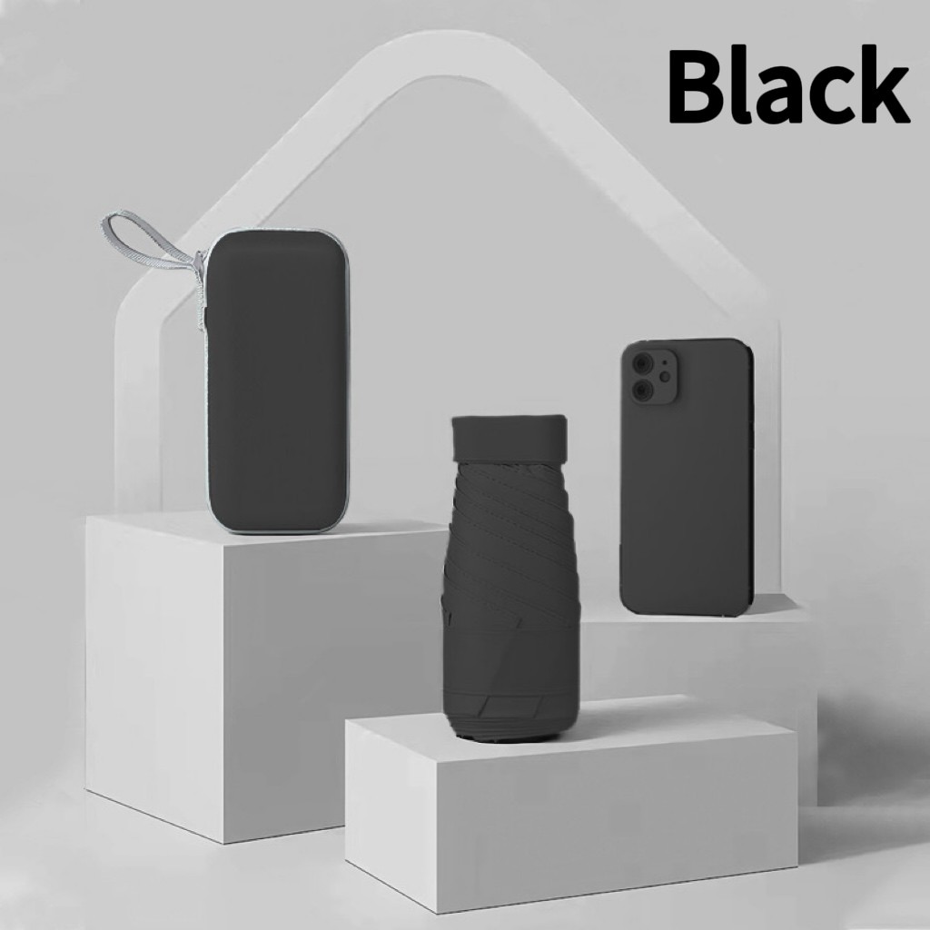 Portable Rain Umbrella Pocket Compact Mini Umbrella 6 Fold Sun Umbrella US