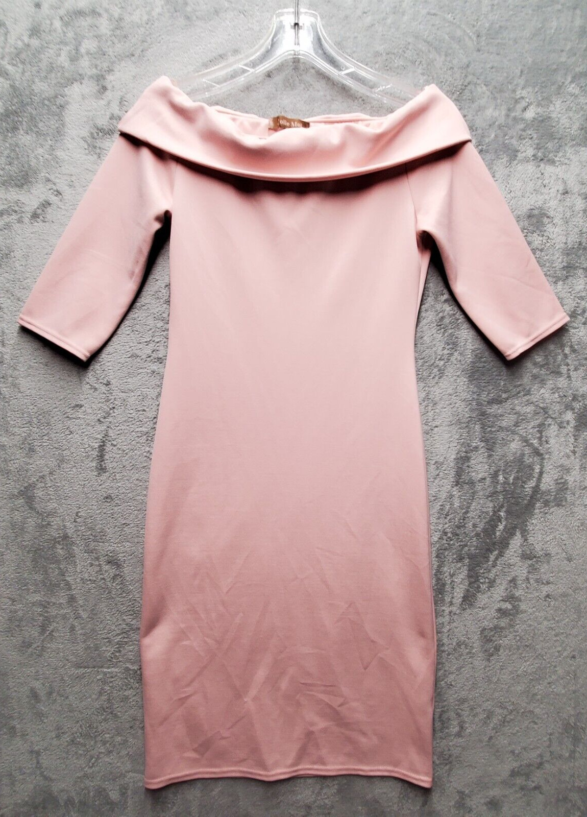 Jolie Moi Dress Womens 14 Pink Shift Sheath Off Shoulder Party Cocktail Holiday