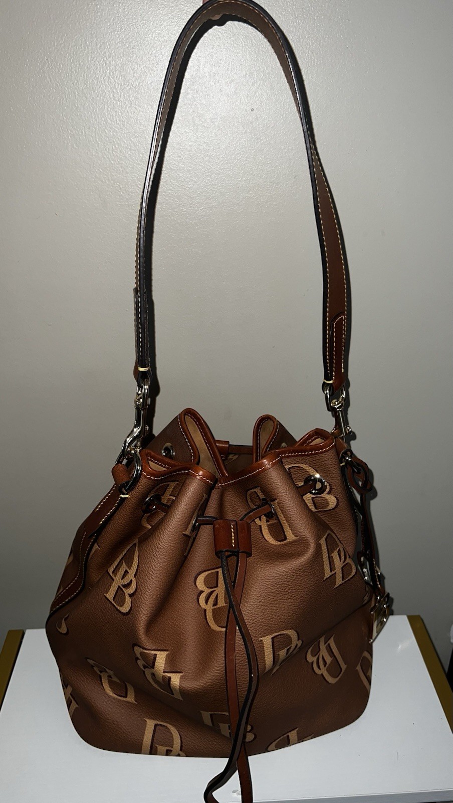 Dooney Bourke Carmel Brown / Drawstring / Shoulder Bag/ large