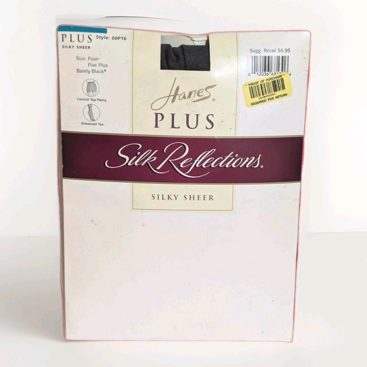 Hanes Silk Reflections Size Three Plus Barley Pla Control Top Enhanced Toe OOP16