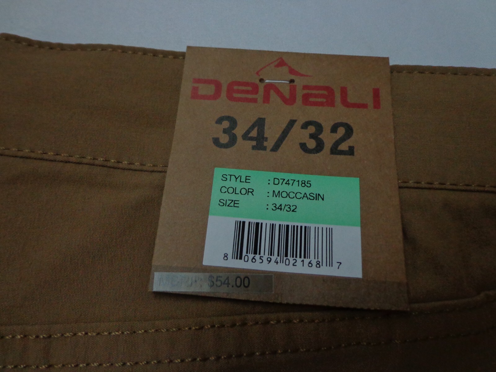 DENALI Moccasin Brown Tech Fabric Stretch Pants NWT 34/32 MSRP $54