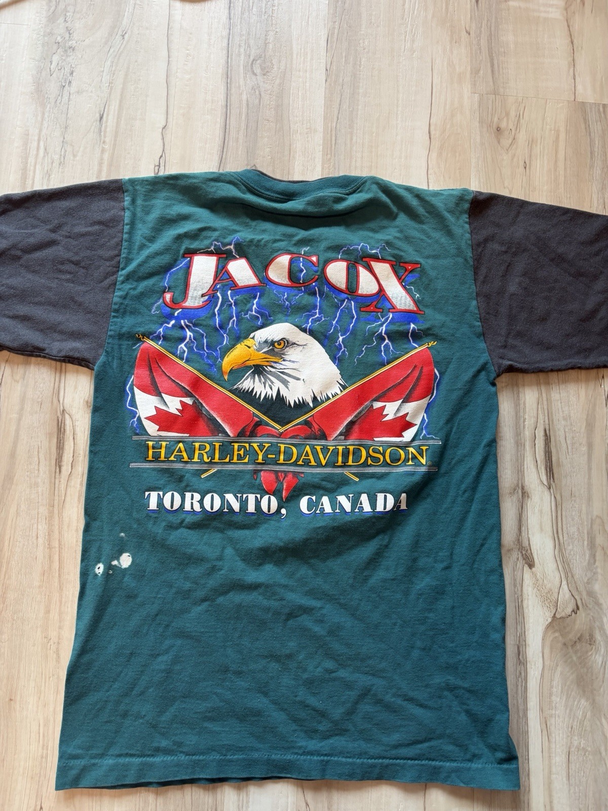 Vtg Harley Davidson Eagle & Lightning Biker T-Shirt 80s/90s Size M Made in USA
