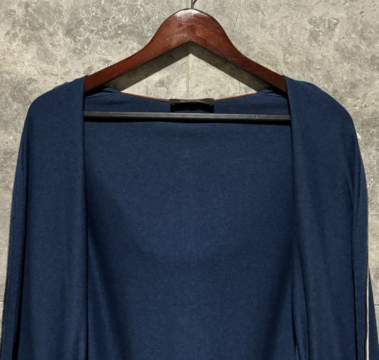 LORO PIANA ‘Hood Leasure Bomber’ Cashmere Cotton Hoodie Jacket Large $2680+ NEW
