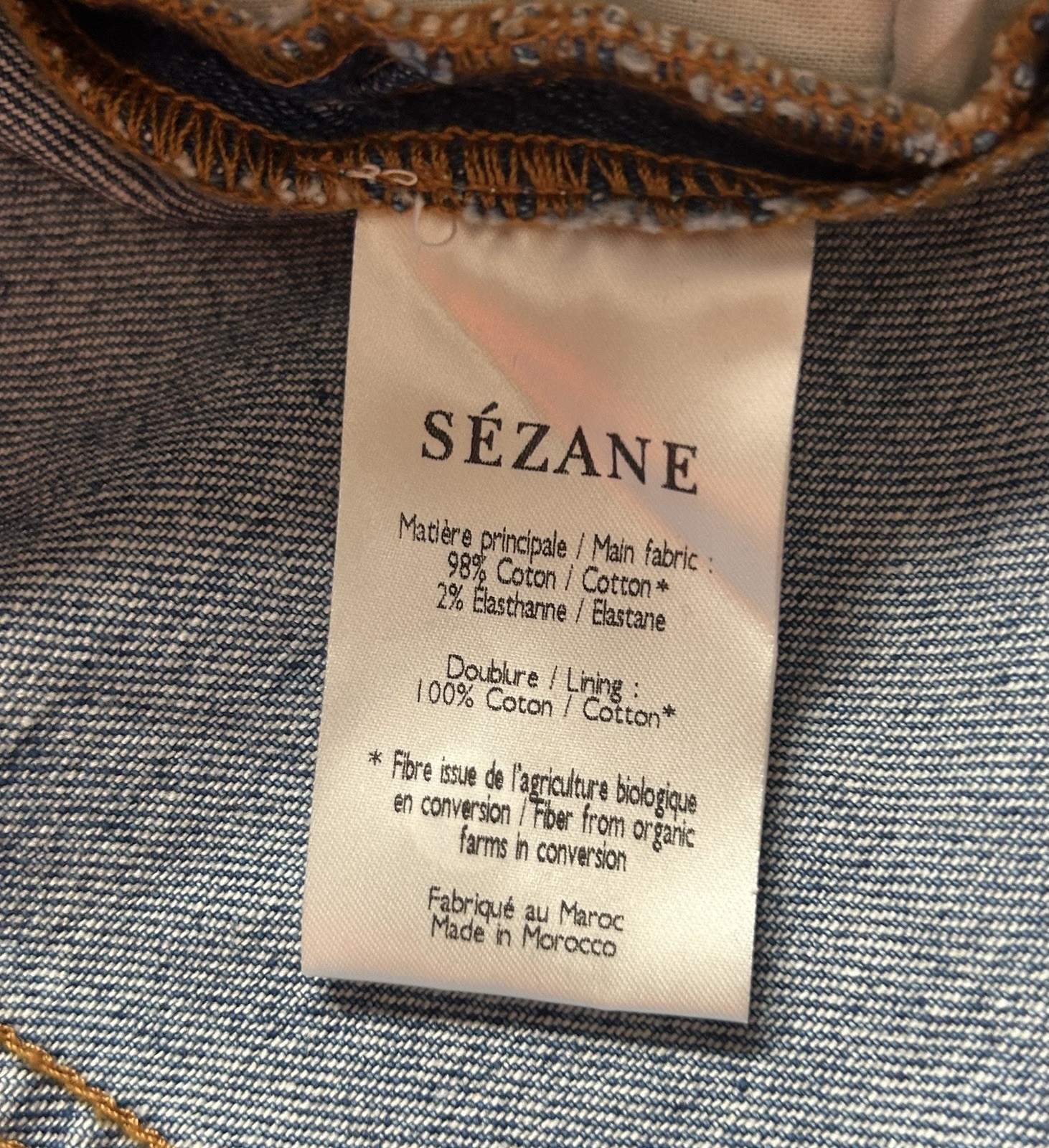Sezane Cherine Denim dress Sz 12 EUC French Girl Utilitarian