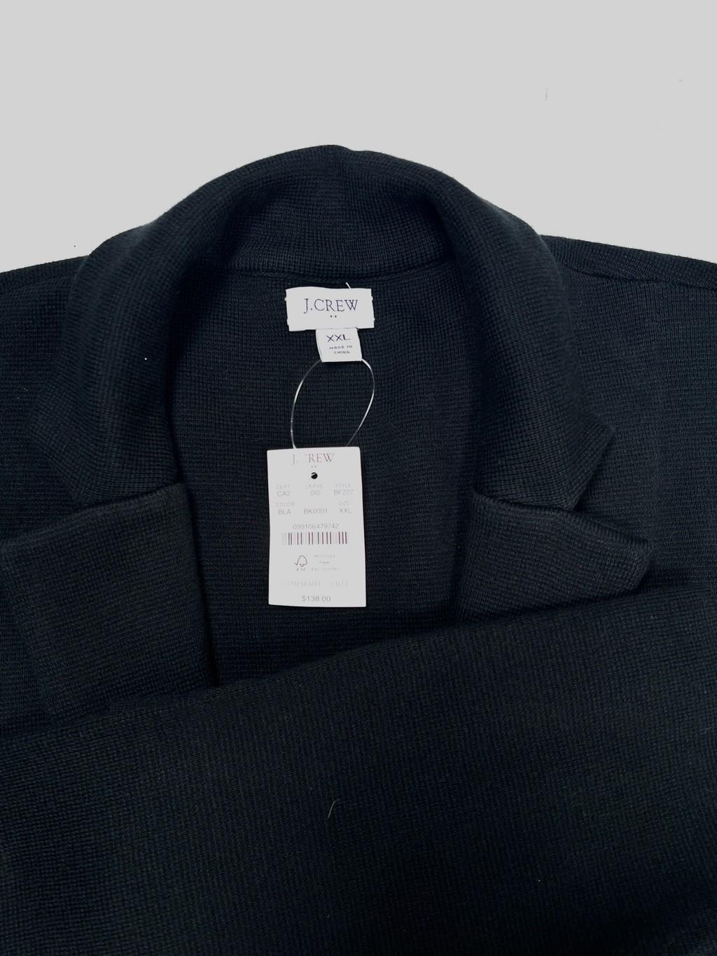 NWT J.Crew Womans Bkazer Black Knit Blazer Jacket Size XXL