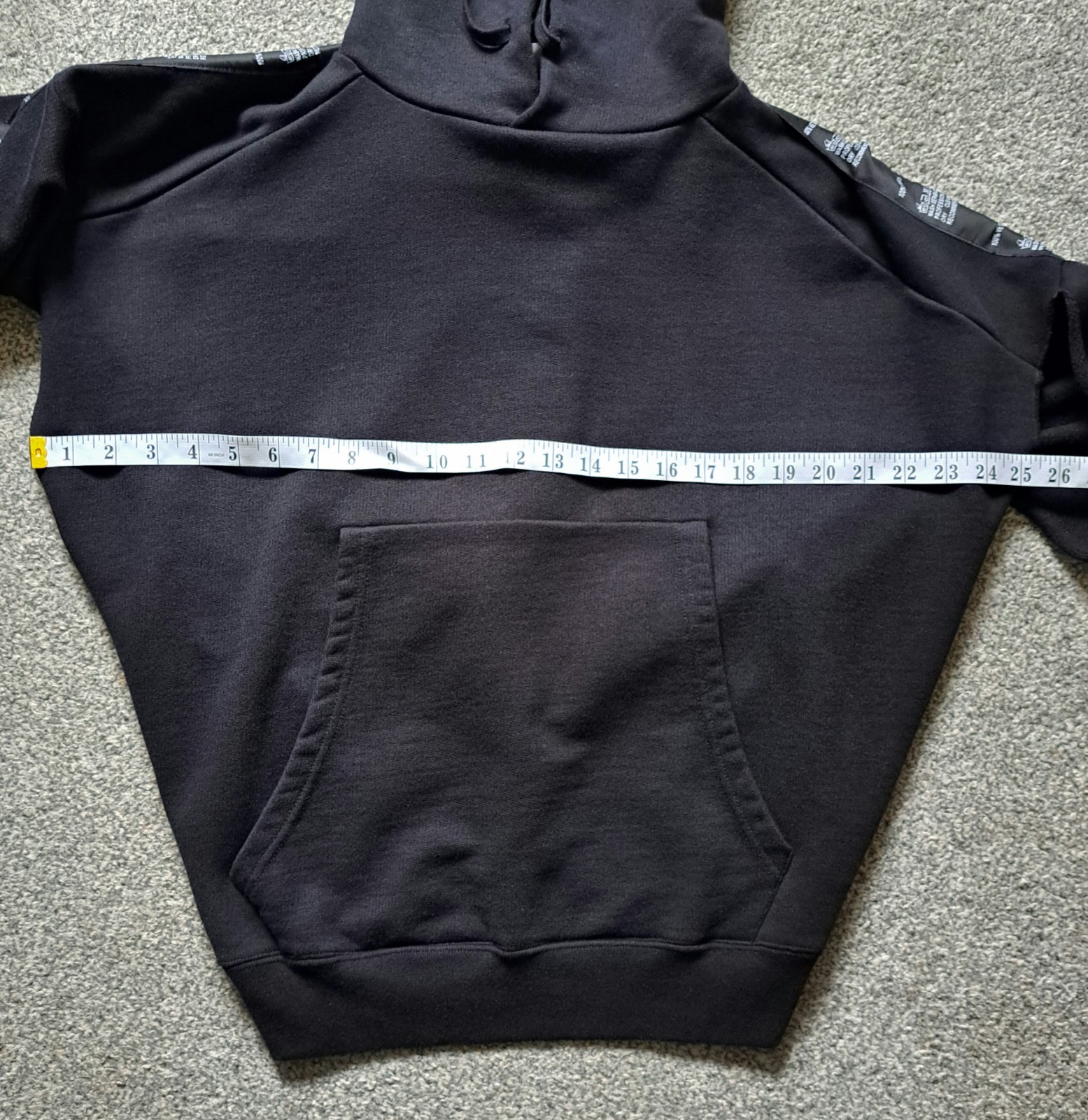 Vetements Authentic Tape Hoodie Black SS18 Women’s S Oversized Made In Portugal