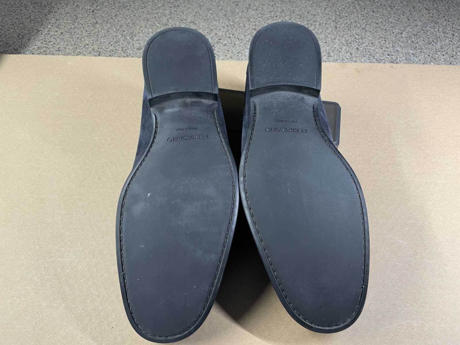 Salvatore Ferragamo Grandioso Double Gancio Bit Loafer Navy Suede Mens 11 EE