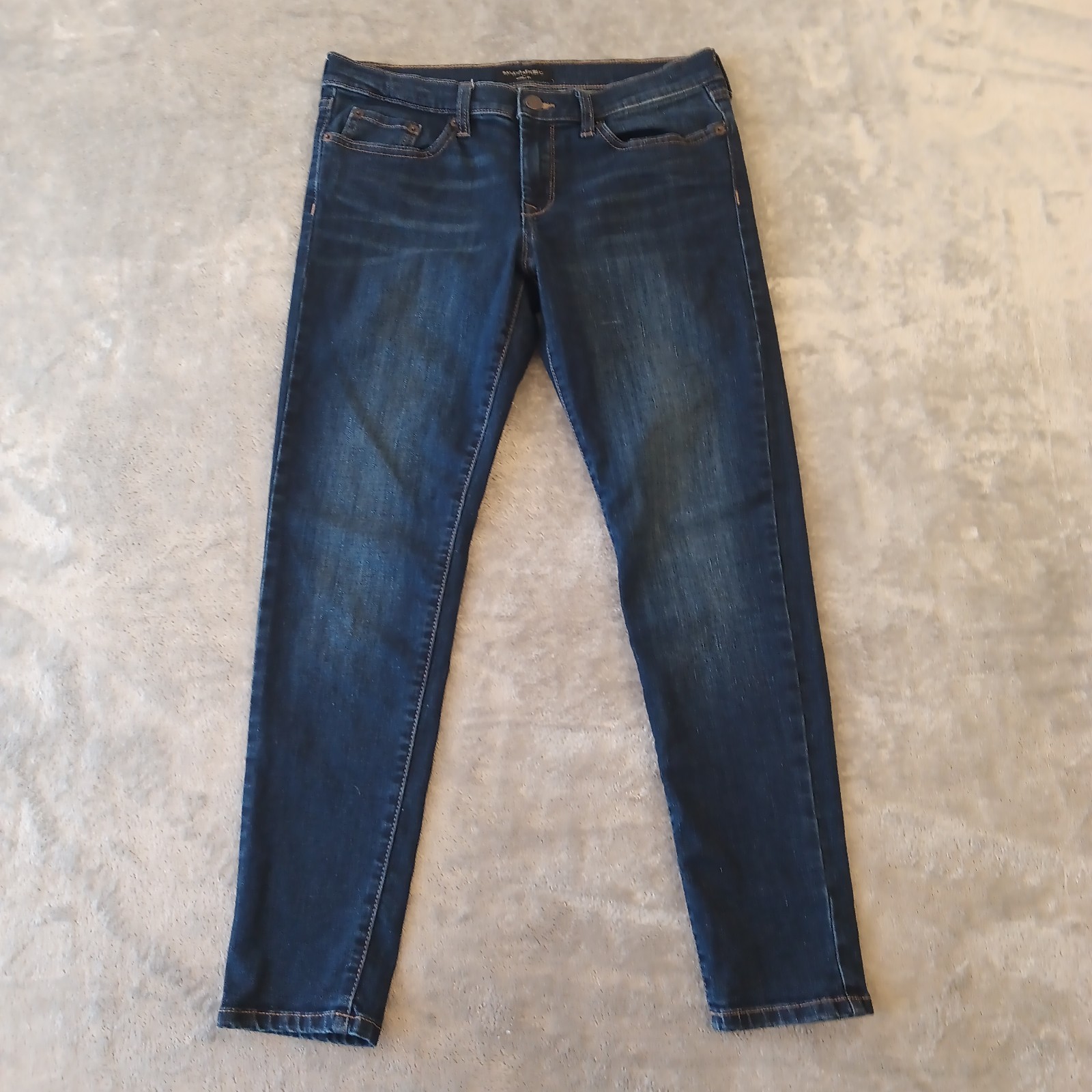 Banana Republic Skinny Fit Jeans Womens Size 28 Blue Dark Wash Stretch 29×26.5