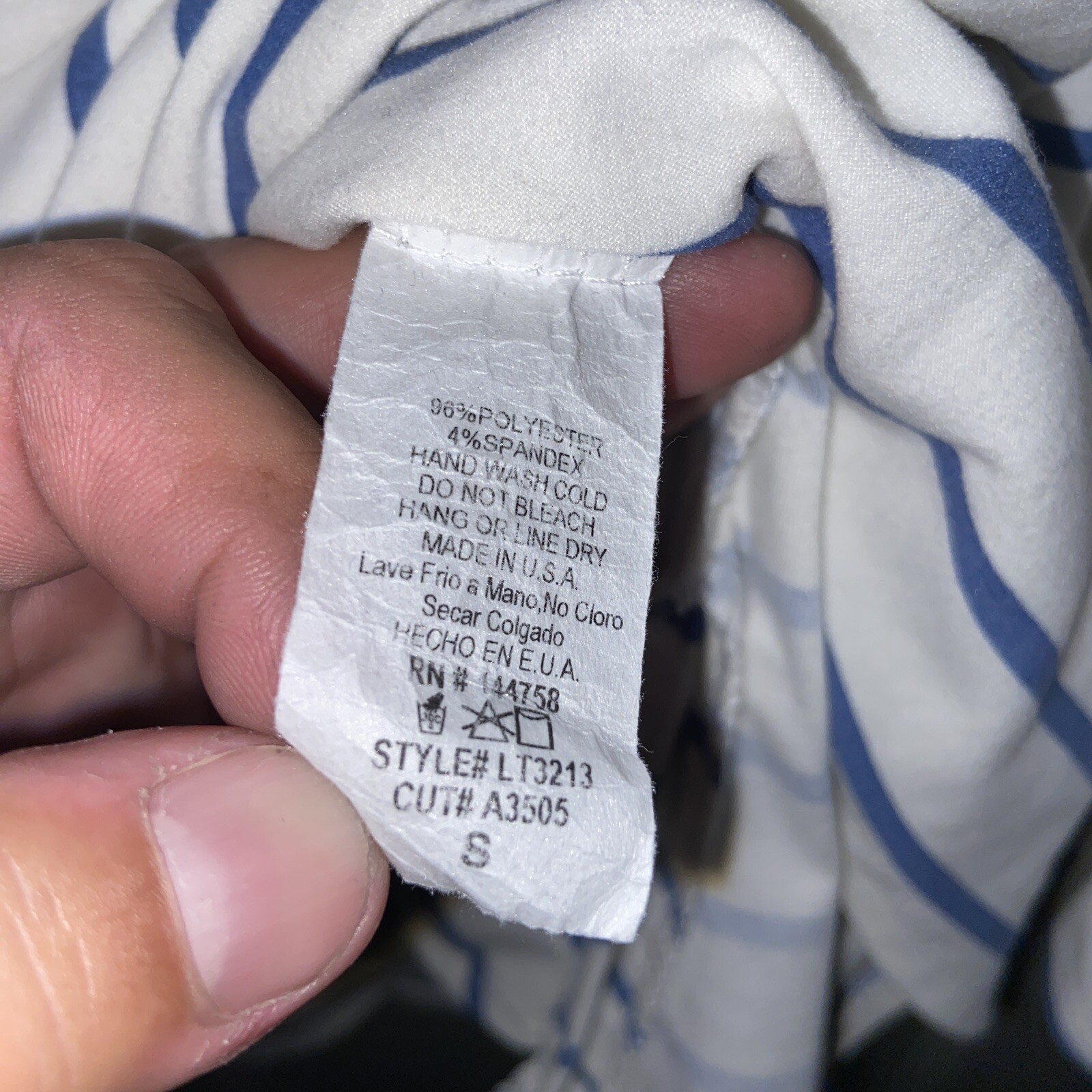 Lime N Chili Women’s Blouse White Small Blue Stripes