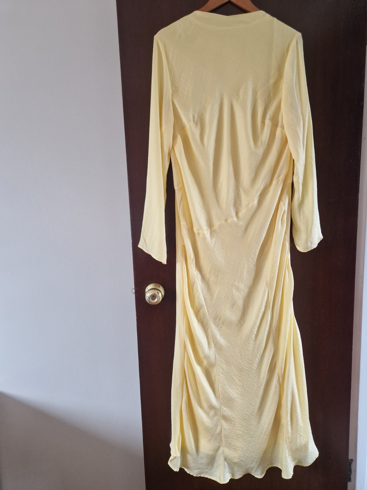 Asos Design Long Dress Size 18 Yellow Summer Wedding Occasion Party Graduation