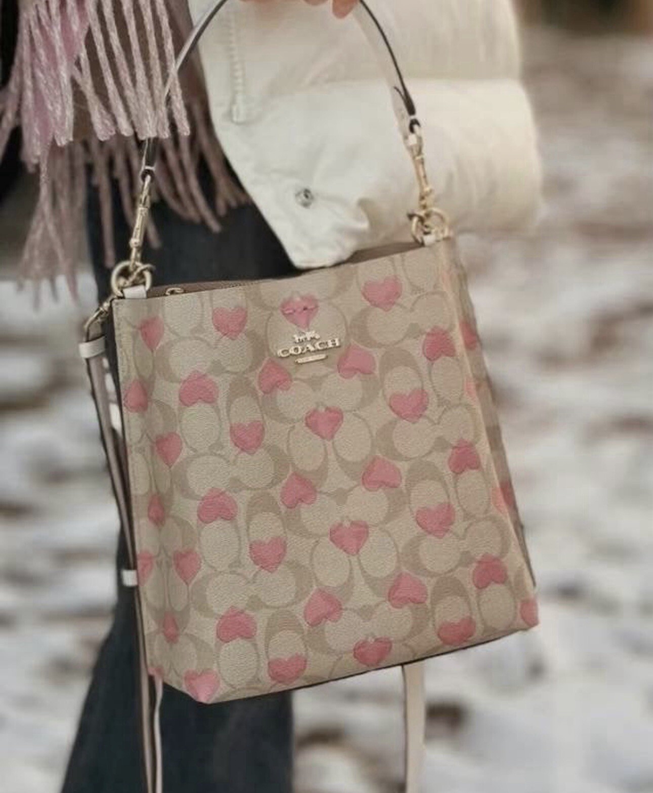 NWT Coach Mini Jamie Camera Crossbody Bag With Heart Print For Valentine’s Day