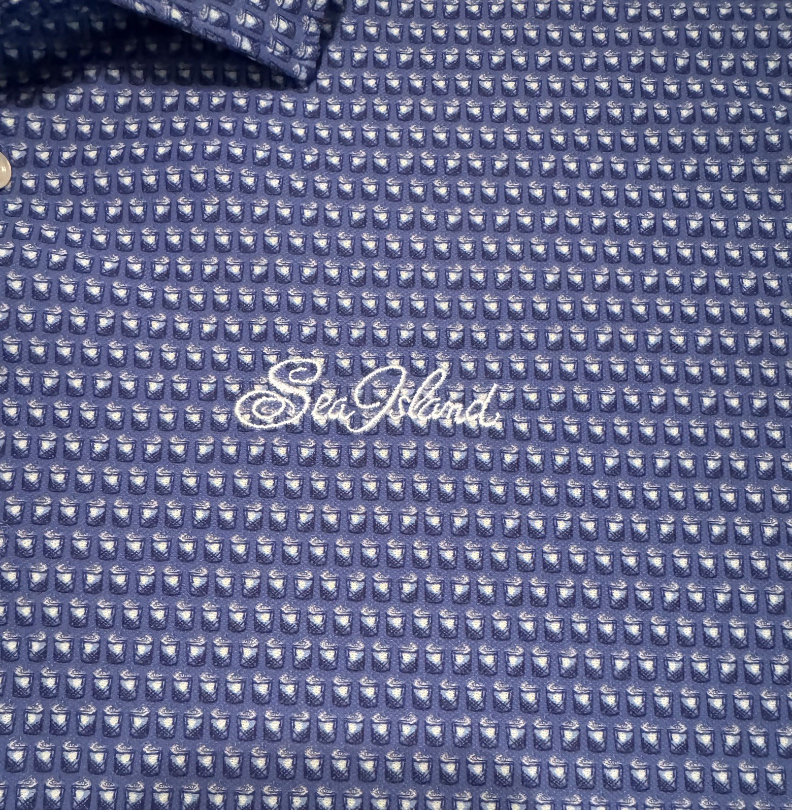 ⛳️Peter Millar Sea Island Transom Performance Mesh Golf Polo Shirt Size XL