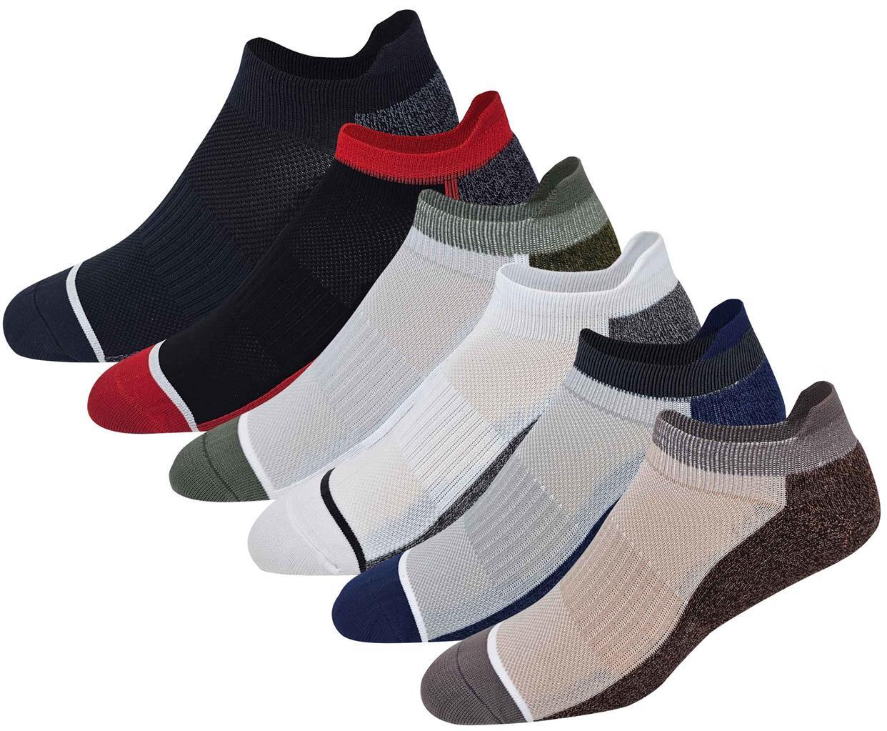 Different Touch Men’s Low Cut Cushioned Compression Ankle Socks (6 Pairs)
