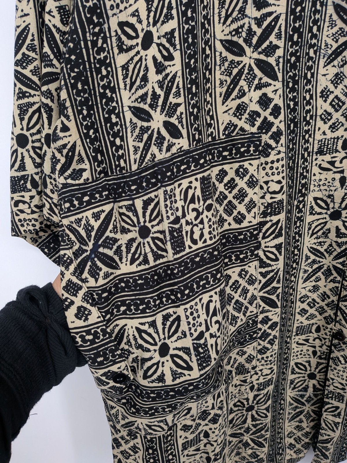 Vintage Handmade Batik Tunic Top Bohemian Hippie Resort 90s Oversized One Size