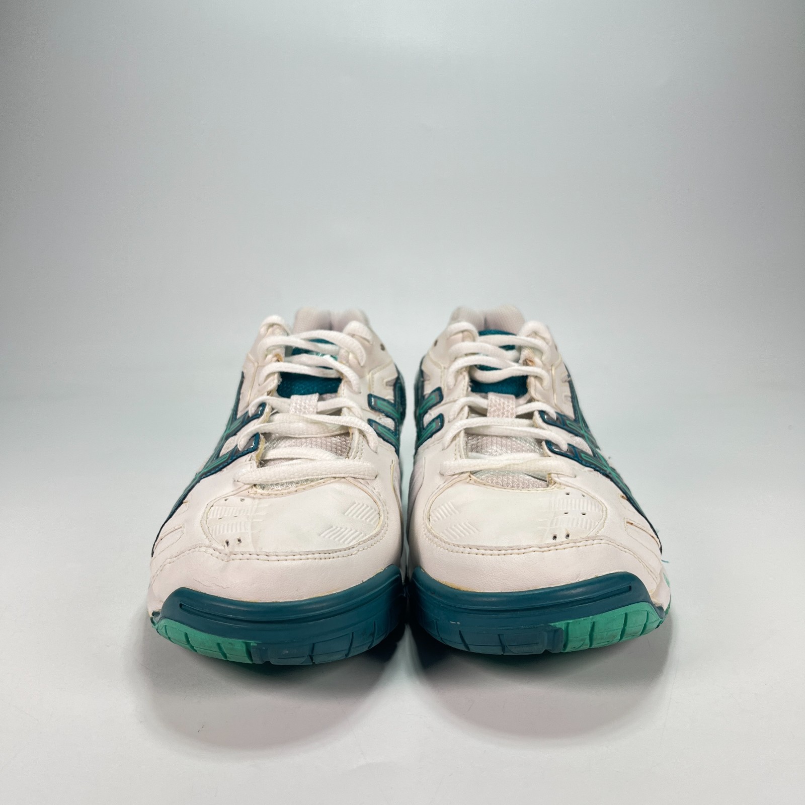 ASICS GEL-GAME White Teal Silver Athletic Lace Tennis Shoes E356Y Women’s Size 8