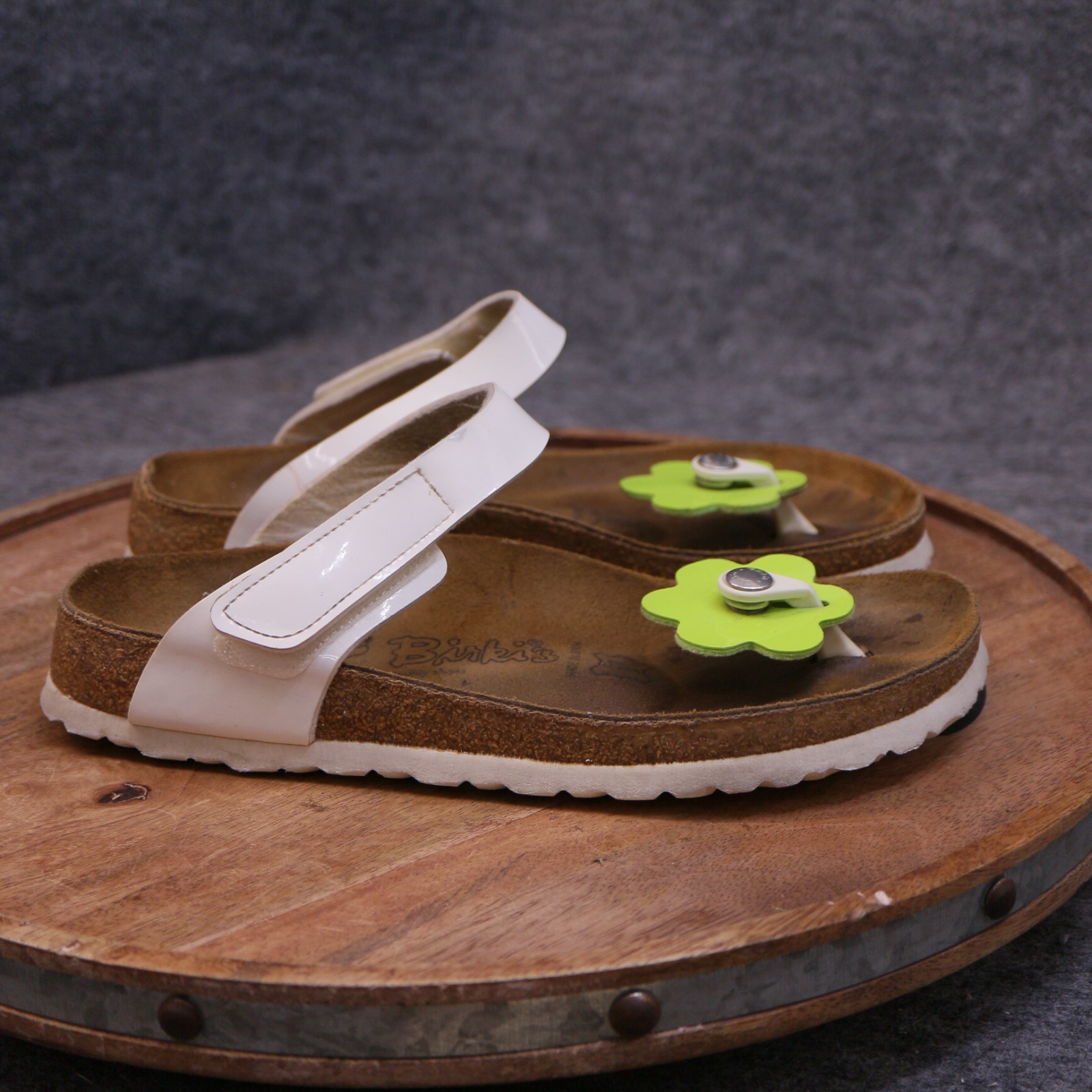 Birkenstock Birki’s Tofino Flower Womens Size 38 US 7 Reg. Sandals White Green