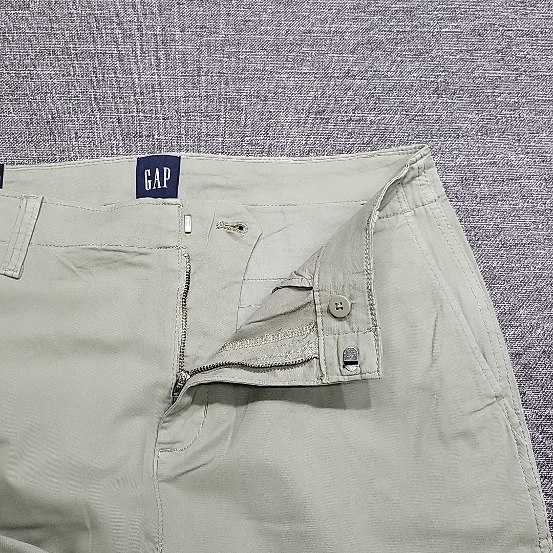 GAP Womens Button Zip Fly Stretch Cotton Pants w Pockets Green Size 12
