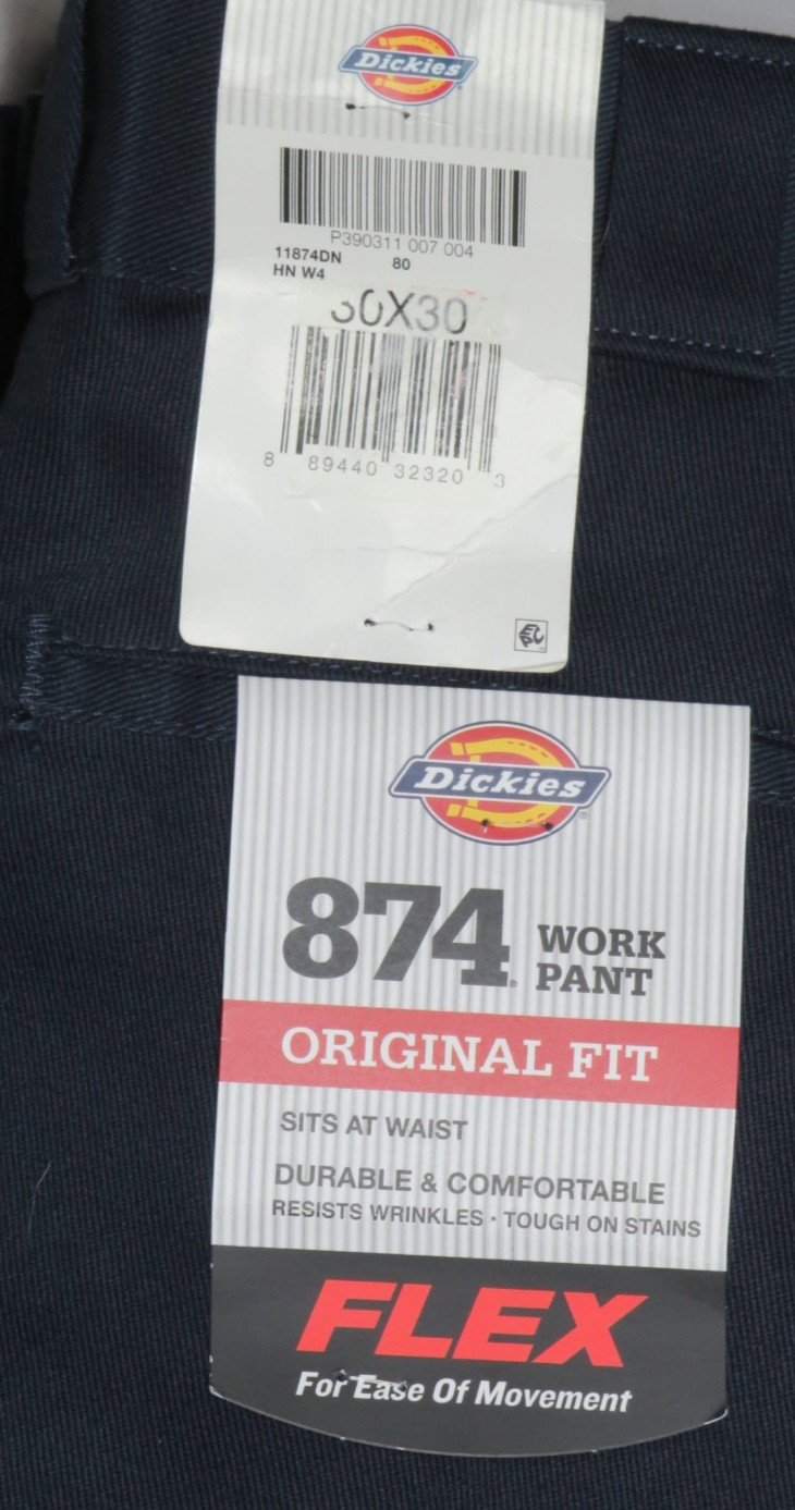 DICKIES MEN’S WORK PANTS 30×30 874 NAVY ORIGINAL CLASSIC FLEX 11874DN NWT NEW