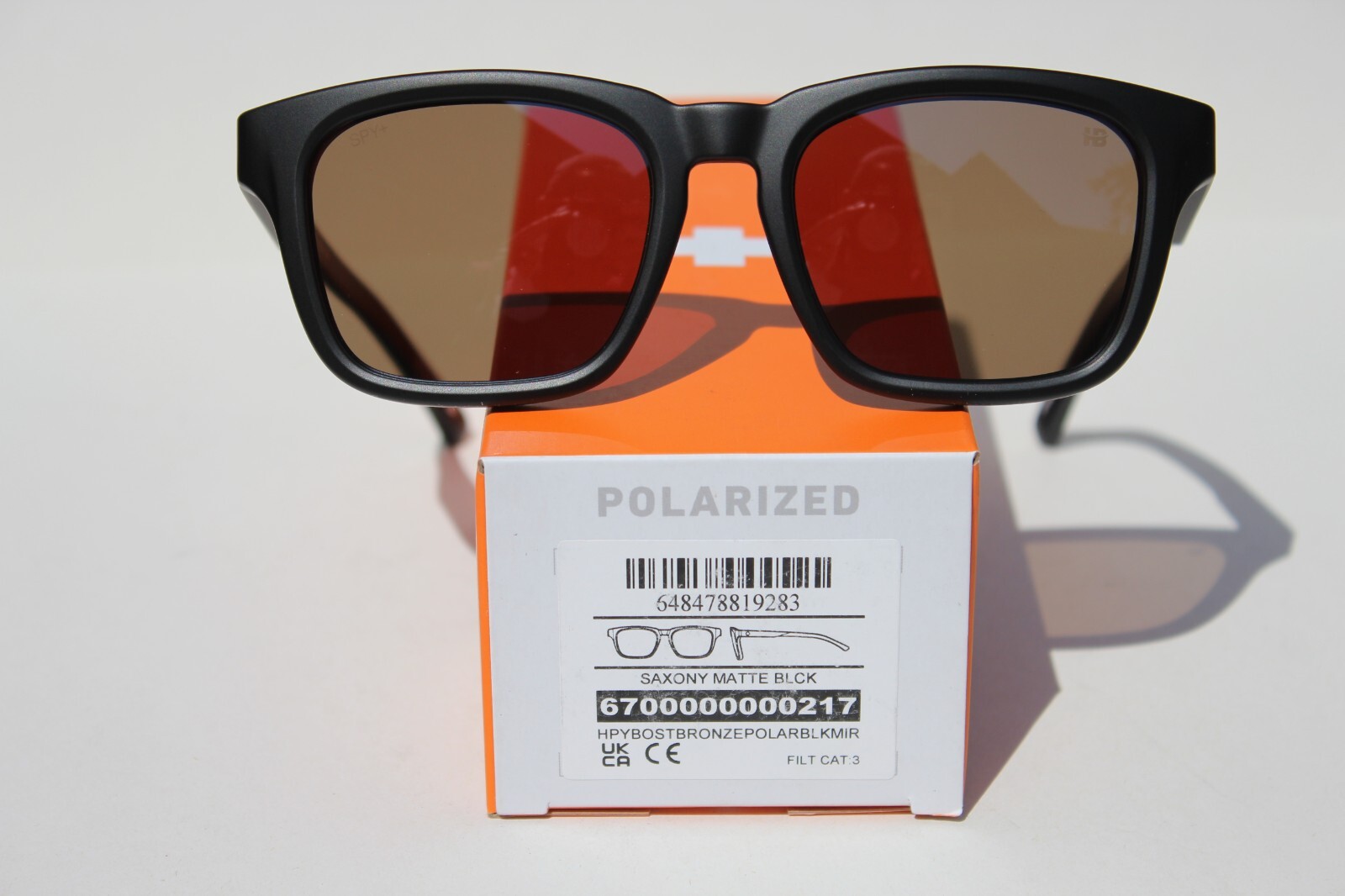 SPY OPTICS Saxony POLARIZED Sunglasses Matte Black/Happy Boost Bronze Black NEW