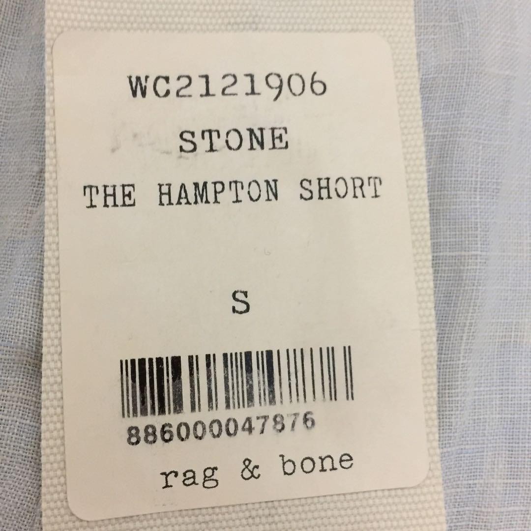 rag & bone THE HAMPTON SHORT S STONE Linen Shorts