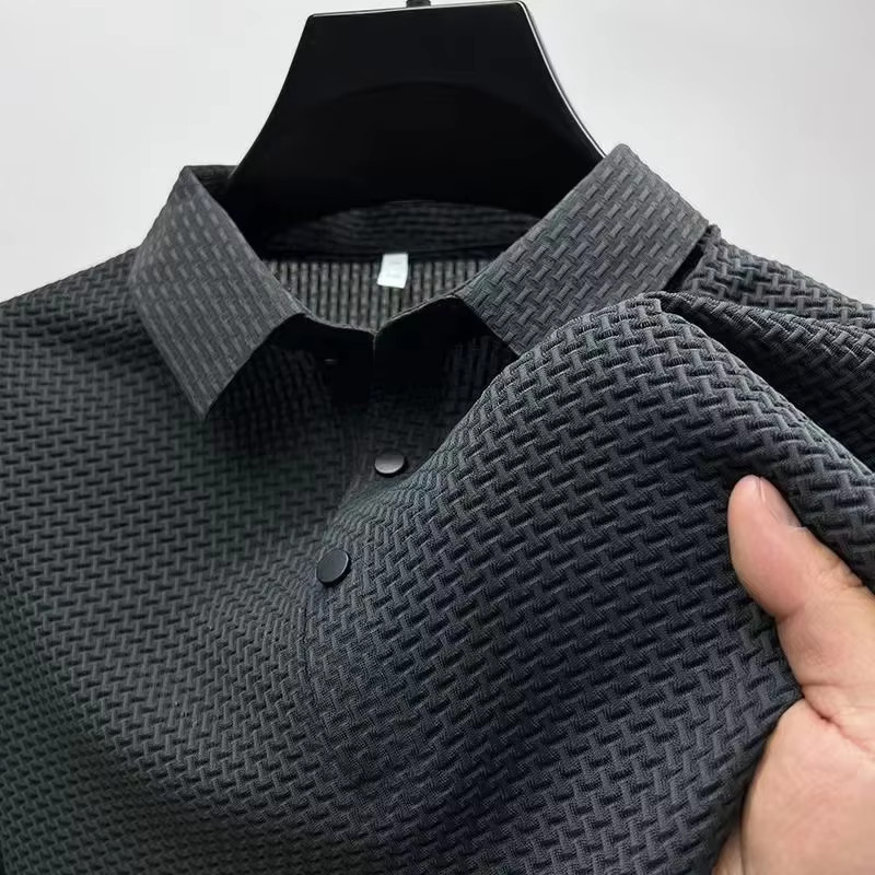 Men’s Breathable Summer Polo Shirt Short Sleeve Business Casual Solid Top Gift