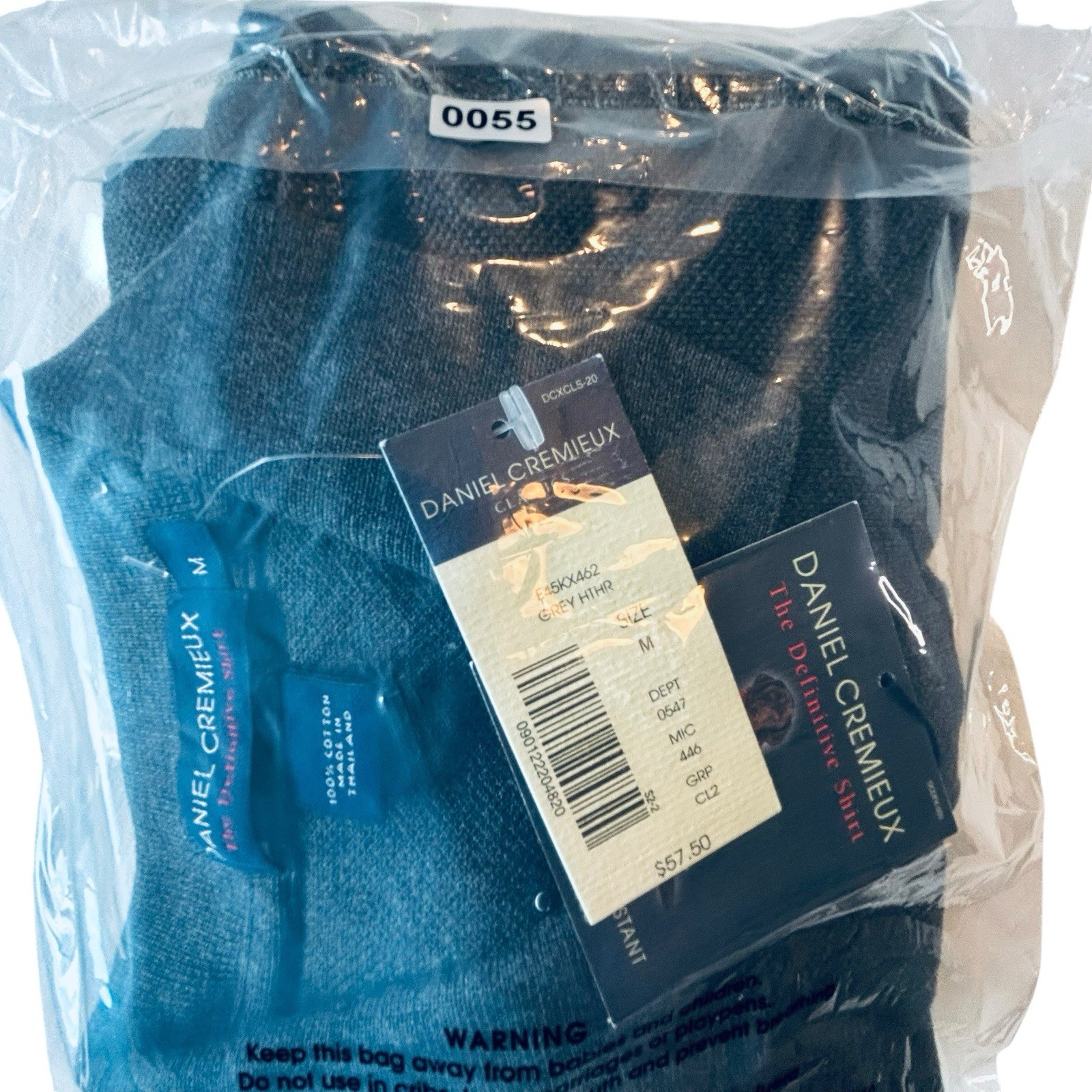 Daniel Cremieux Definitive Shirt Men’s M Gray Long Sleeve Polo 100% Cotton NWT