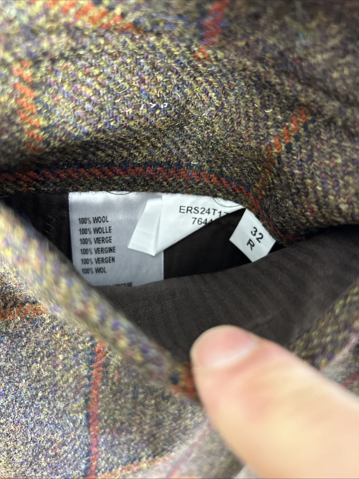 Ede & Ravenscroft 38R Windowpane Tweed English Suit 2 Pairs Trousers Savile Row