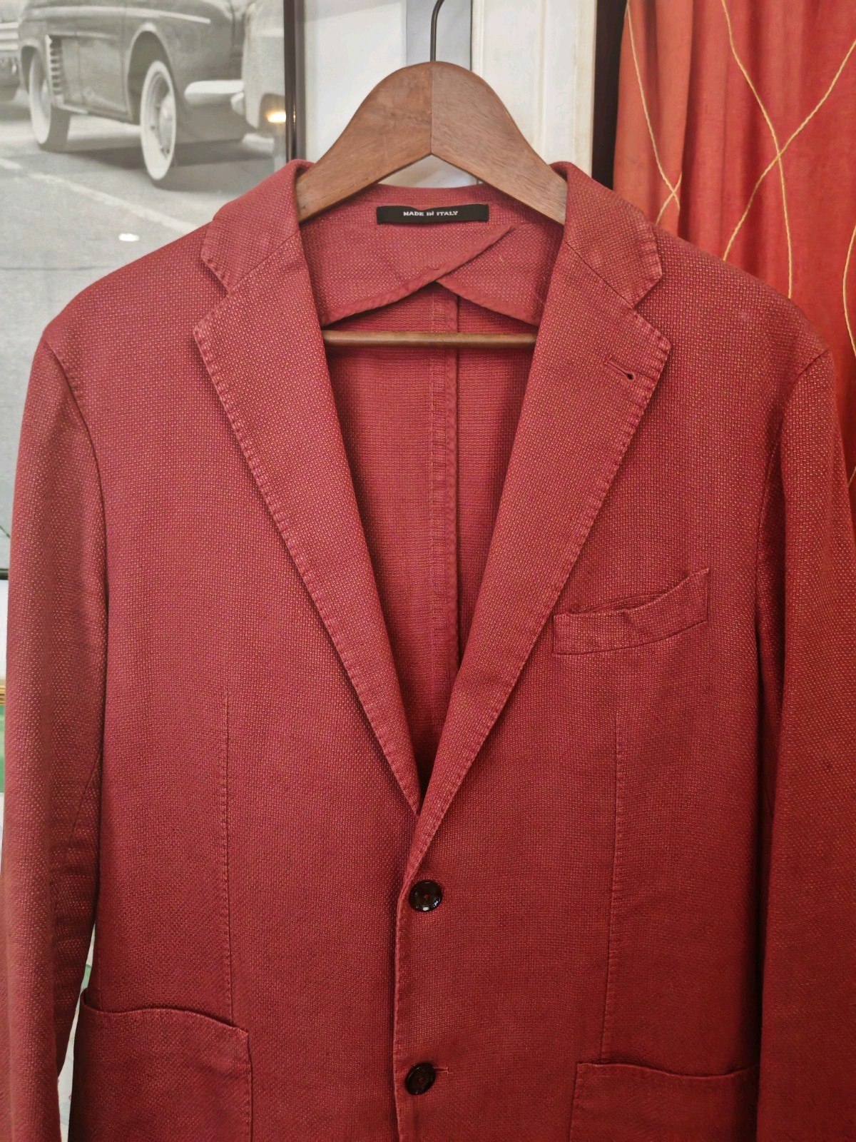 TAGLIATORE 700€ Men’s Blazer Jacket Linen & Cotton Size EU52 ( L ) Made in Italy