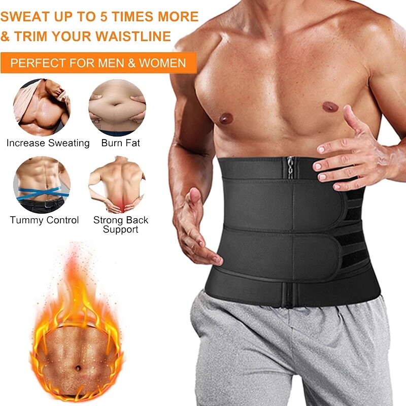 Men Slimming Belly Control Body Shaper Waist Trainer Sweat Sauna Girdle Belts US