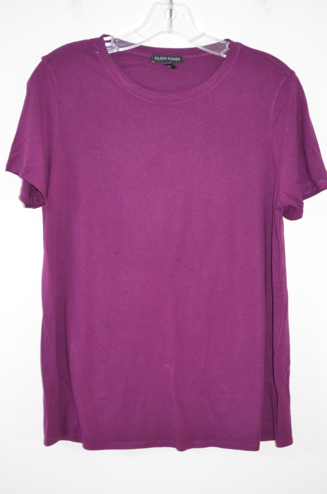 Eileen Fisher Purple 95% Viscose/5% Spandex Short Sleeve Knit Top Size S