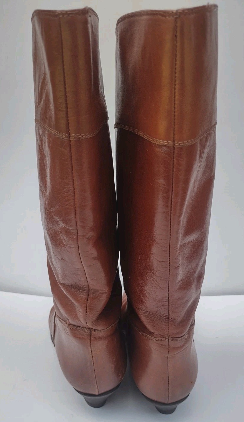 Cognac Italian Leather Boho Western Cottagecore Sudini Boots Women’s 10W